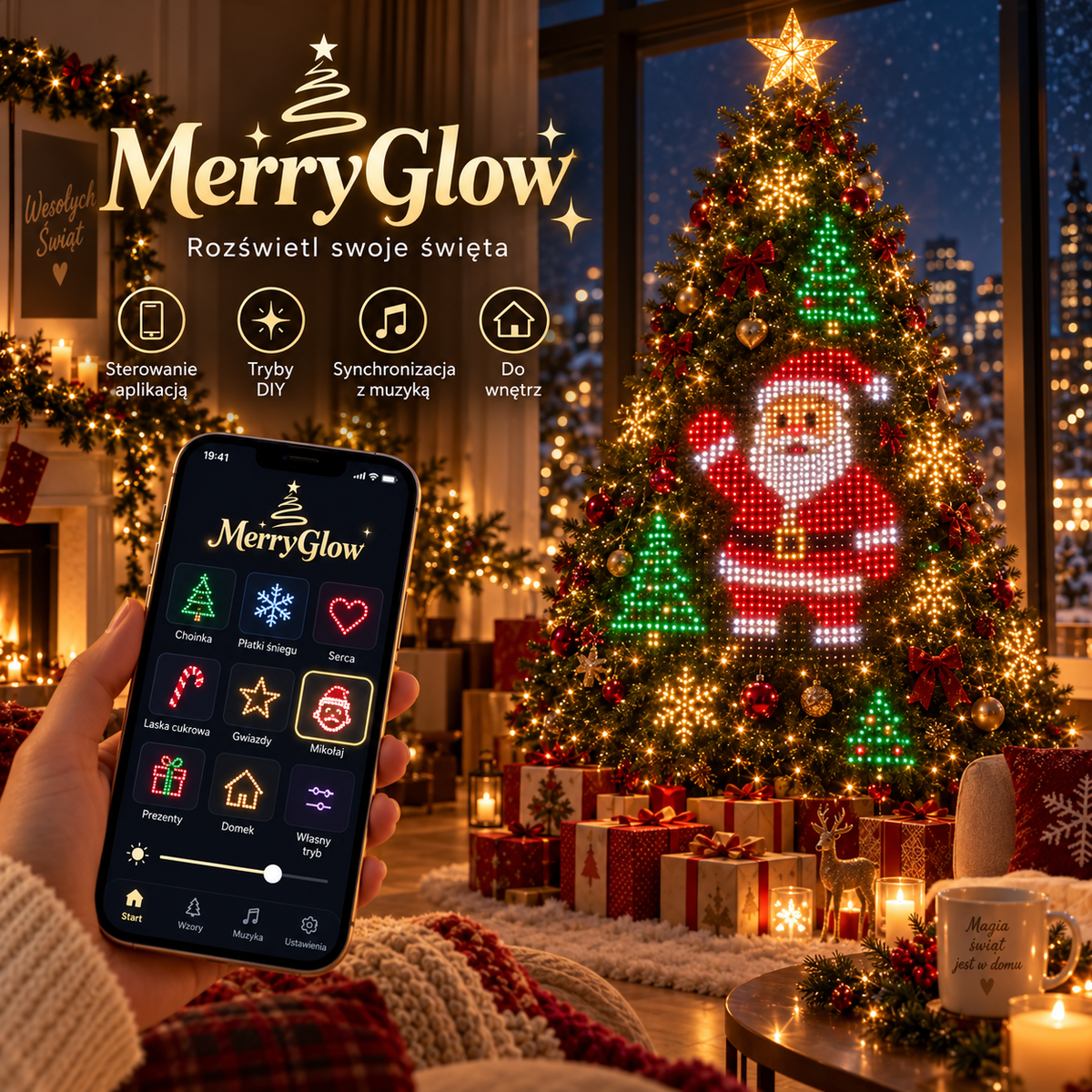 MerryGlow — Świąteczne lampki choinkowe LED